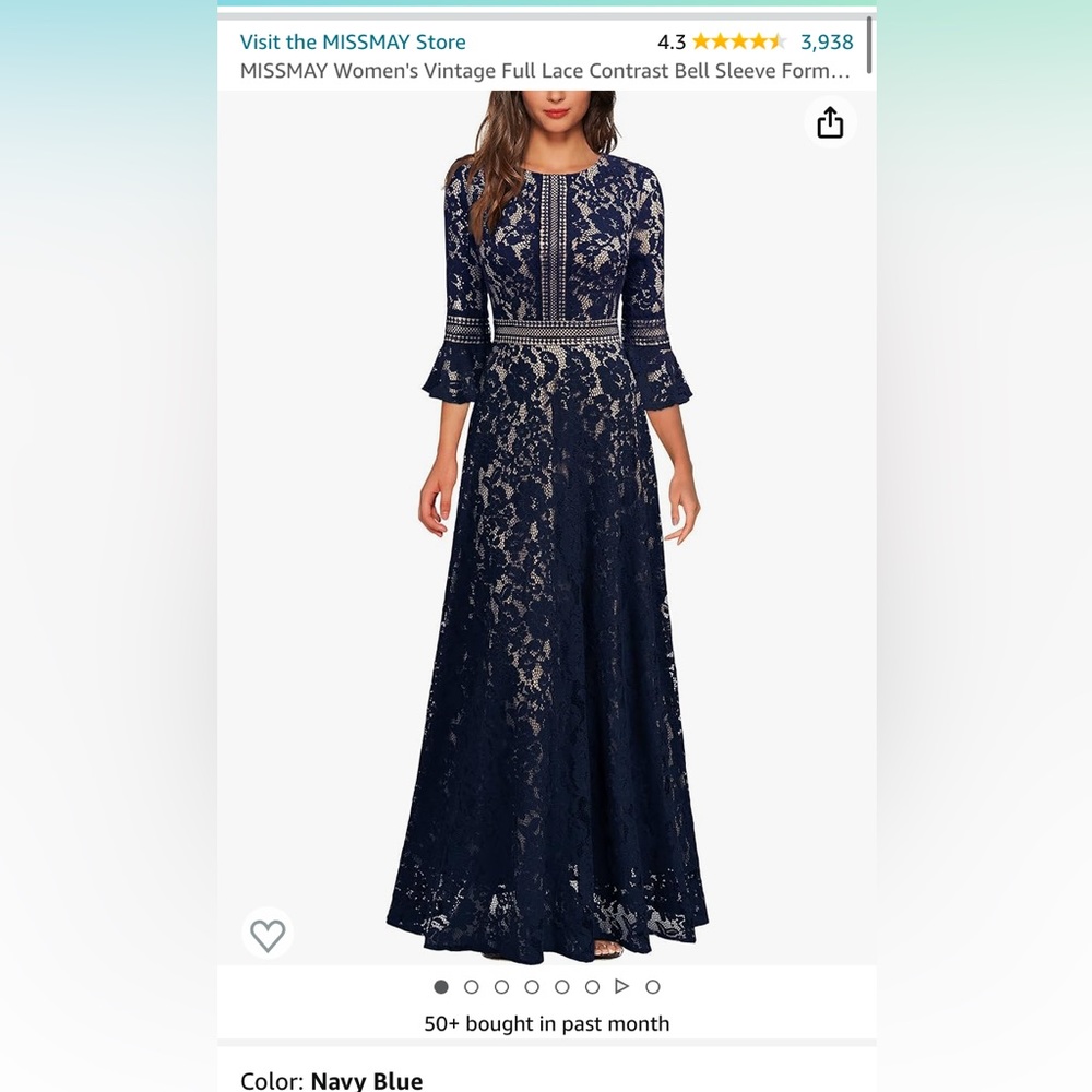 Navy contrast dress - XL